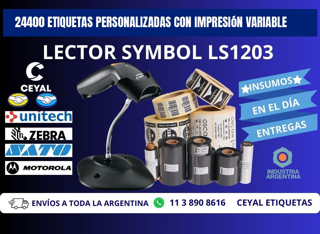 24400 etiquetas personalizadas con impresión variable