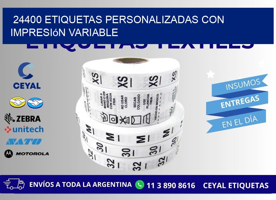 24400 etiquetas personalizadas con impresión variable