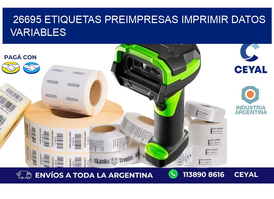 26695 Etiquetas preimpresas imprimir datos variables