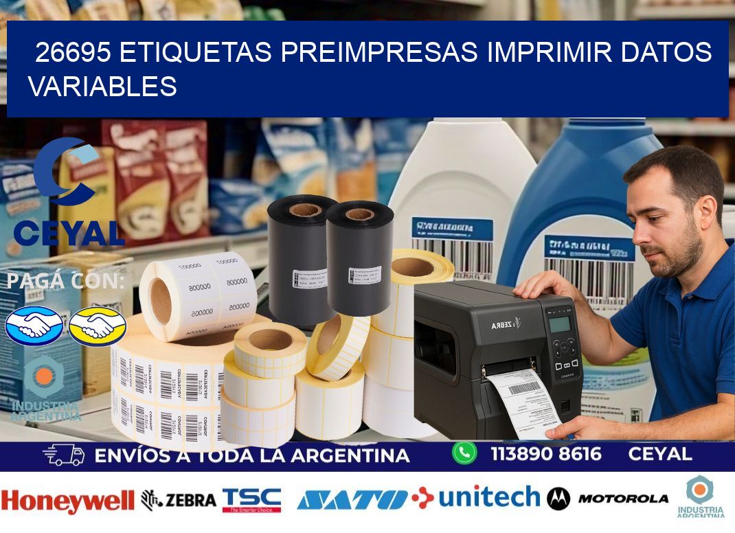 26695 Etiquetas preimpresas imprimir datos variables