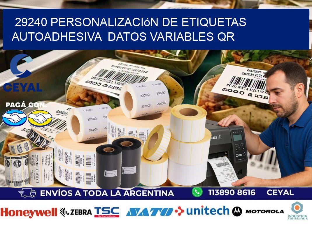 29240 Personalización de etiquetas autoadhesiva  datos variables QR