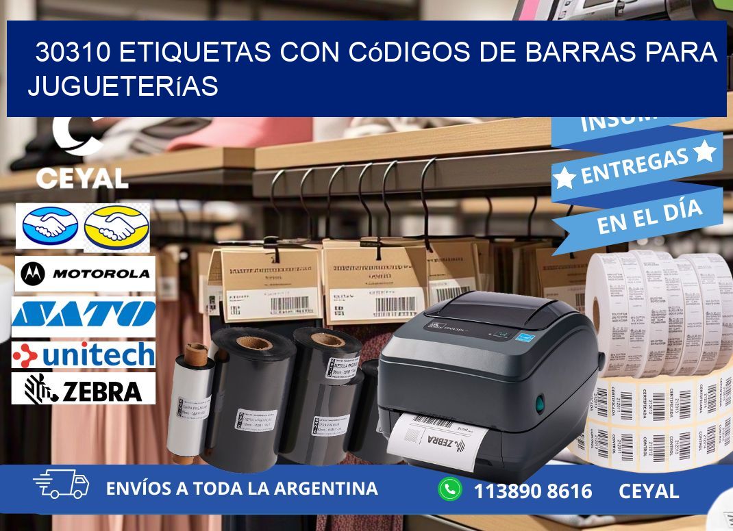 30310 etiquetas con códigos de barras para jugueterías