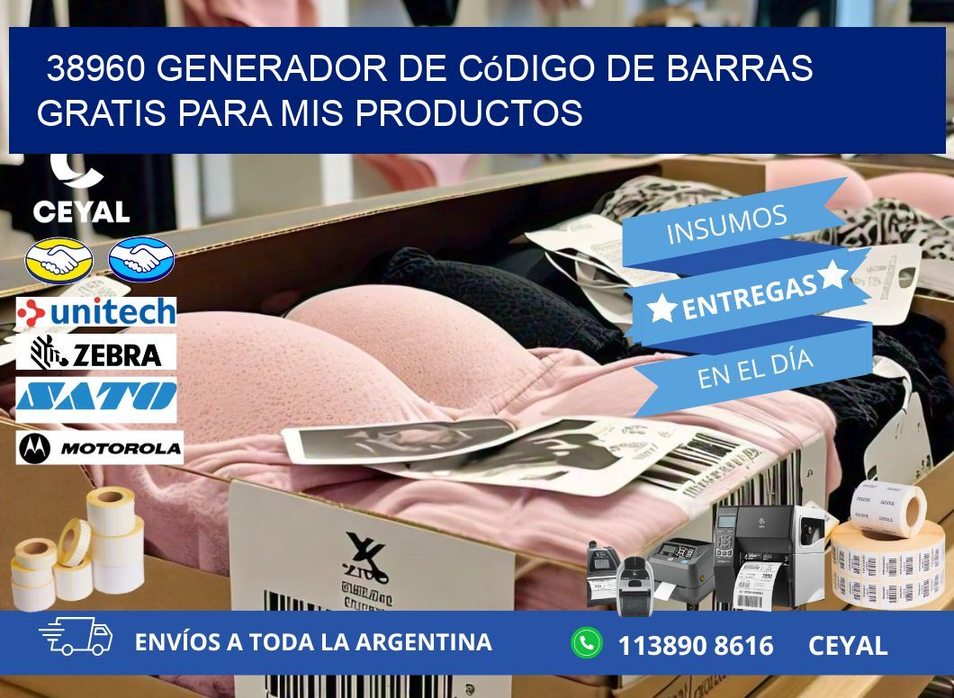 38960 Generador de código de barras gratis para mis productos