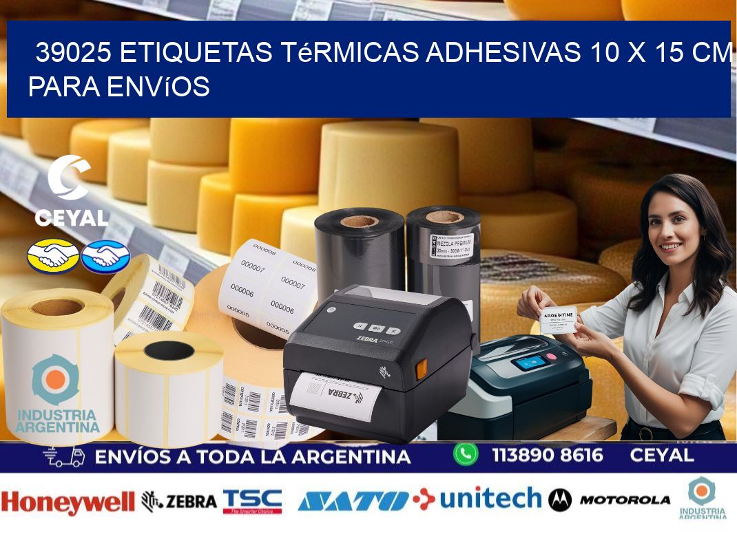 39025 Etiquetas Térmicas Adhesivas 10 x 15 cm para Envíos