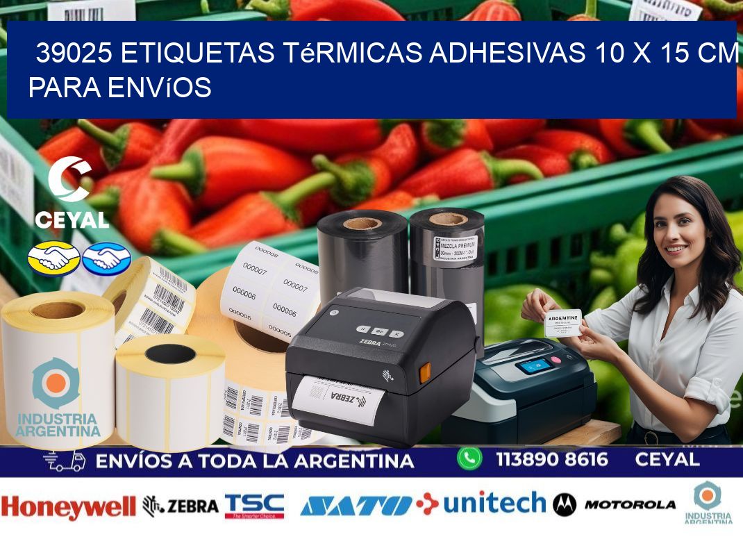 39025 Etiquetas Térmicas Adhesivas 10 x 15 cm para Envíos