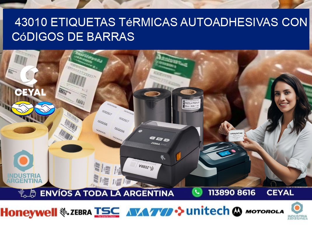 43010 Etiquetas térmicas autoadhesivas con códigos de barras