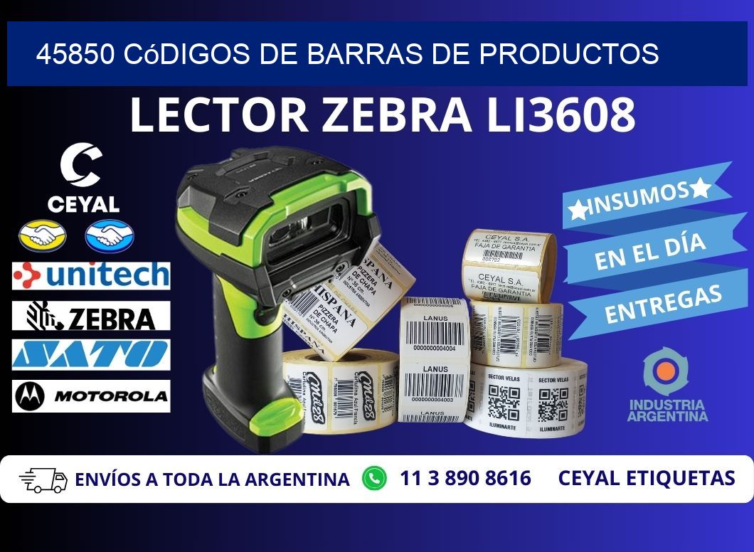 45850 Códigos de barras de productos
