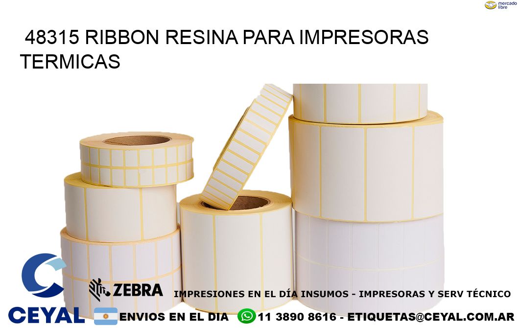 48315 ribbon resina para impresoras termicas
