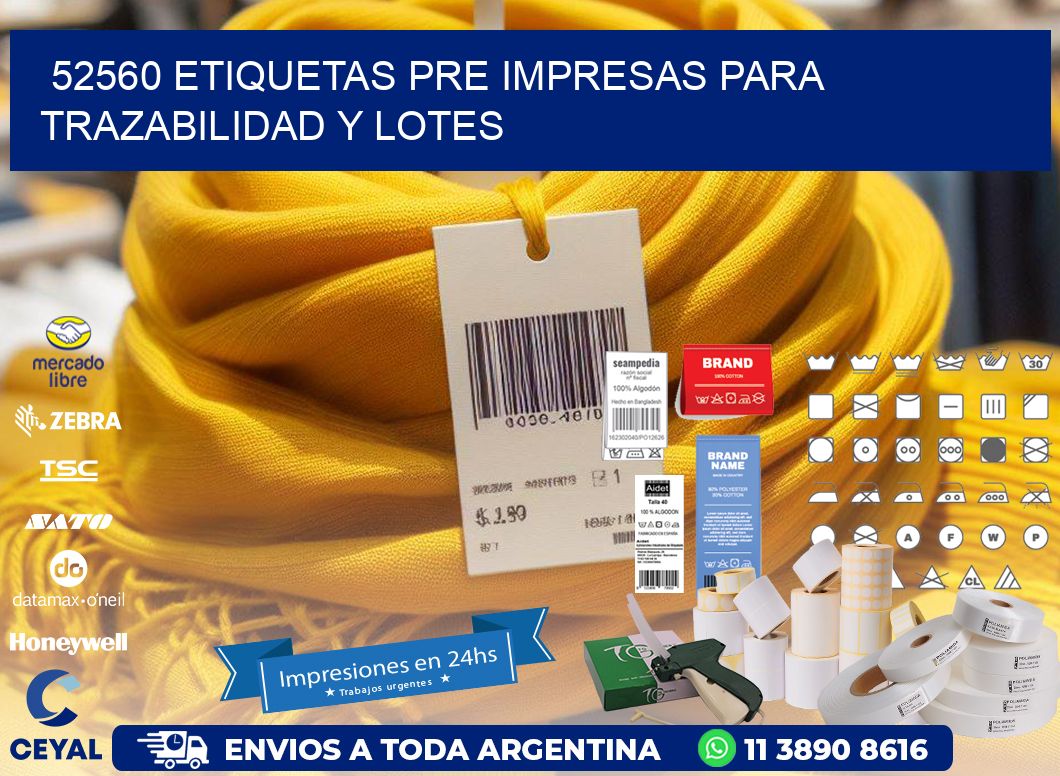 52560 etiquetas pre impresas para trazabilidad y lotes