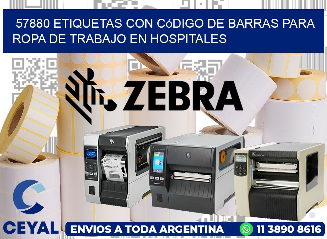 57880 Etiquetas con código de barras para ropa de trabajo en hospitales