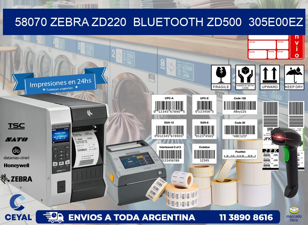 58070 Zebra ZD220  Bluetooth ZD500  305E00EZ