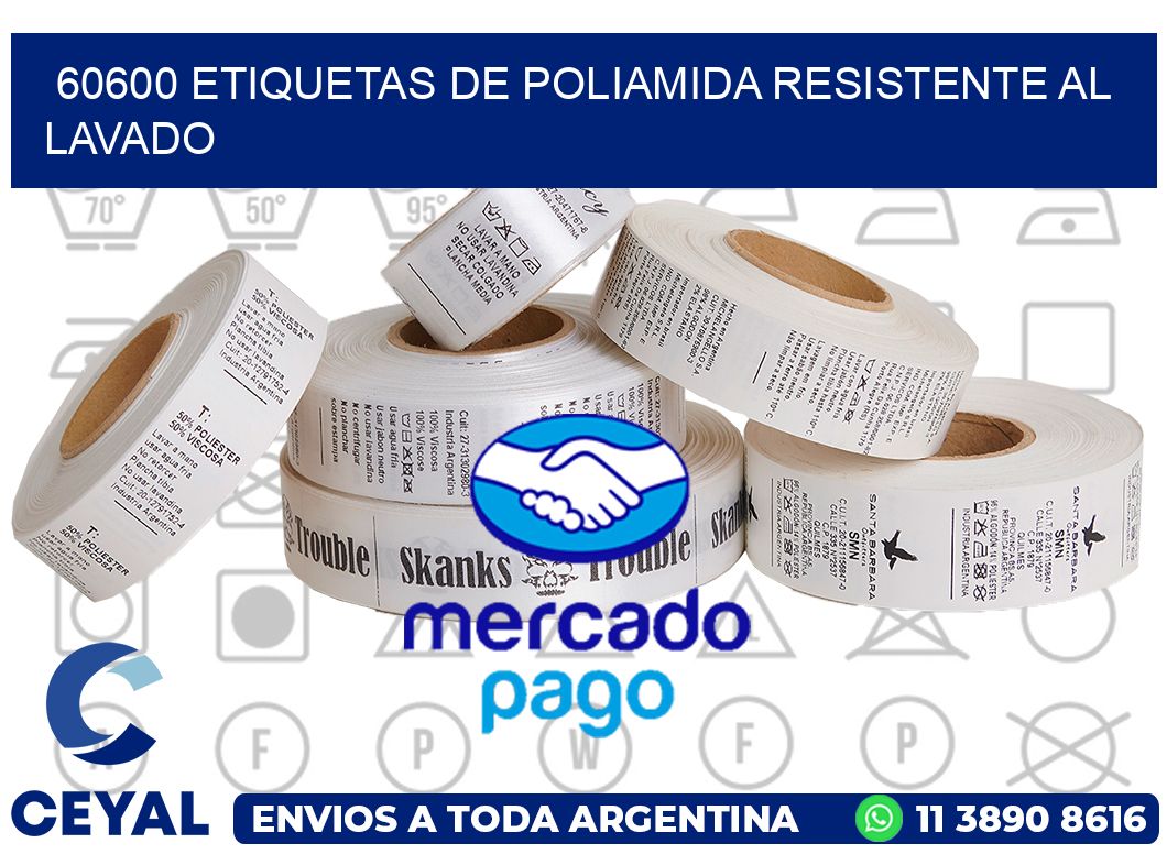60600 Etiquetas de poliamida resistente al lavado