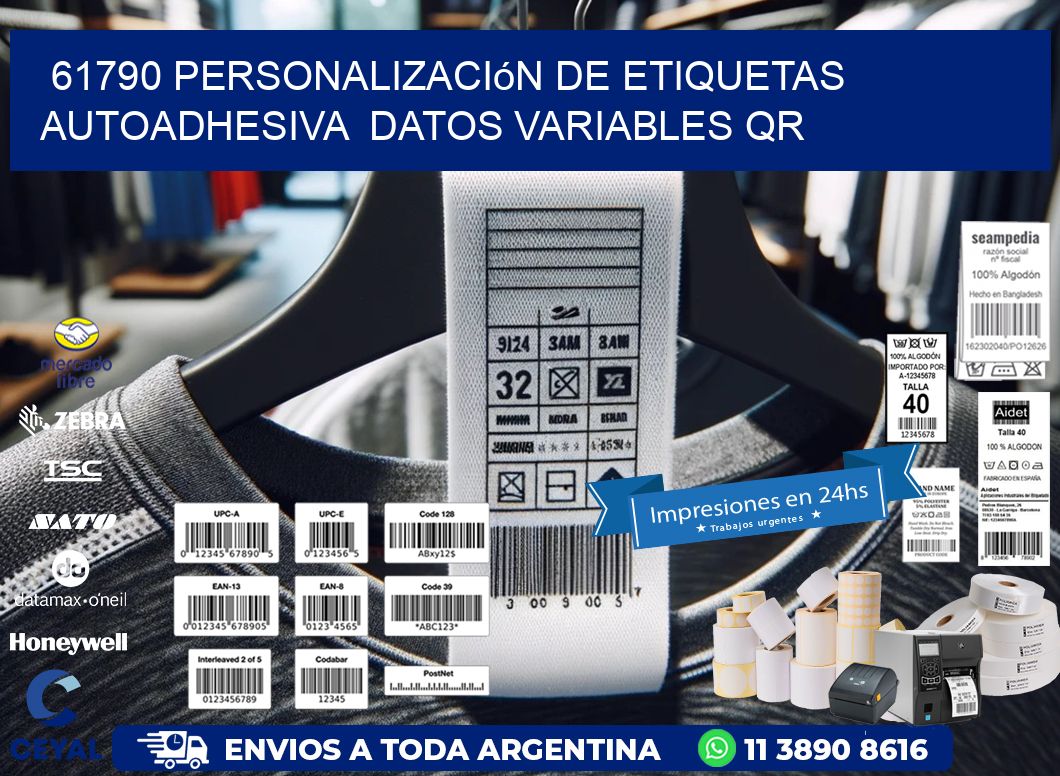 61790 Personalización de etiquetas autoadhesiva  datos variables QR