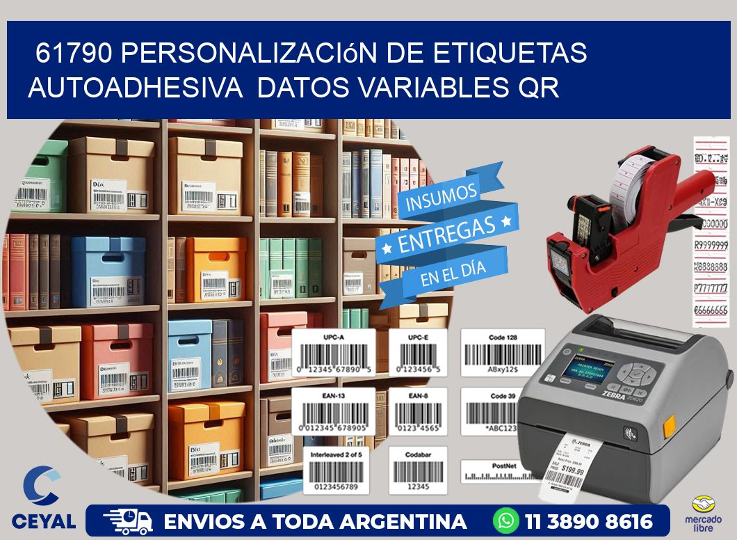 61790 Personalización de etiquetas autoadhesiva  datos variables QR