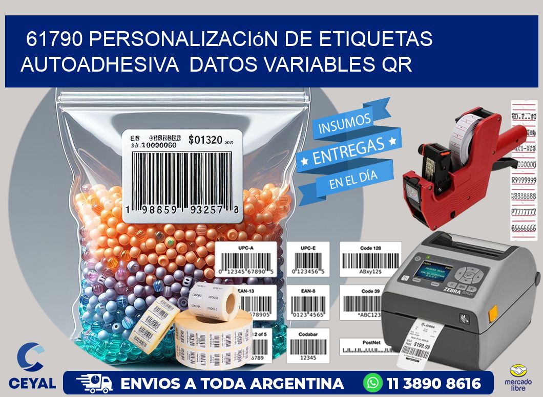 61790 Personalización de etiquetas autoadhesiva  datos variables QR