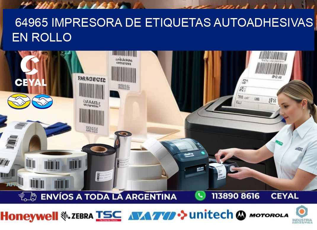 64965 Impresora De Etiquetas Autoadhesivas En Rollo Imprimir Zebra 