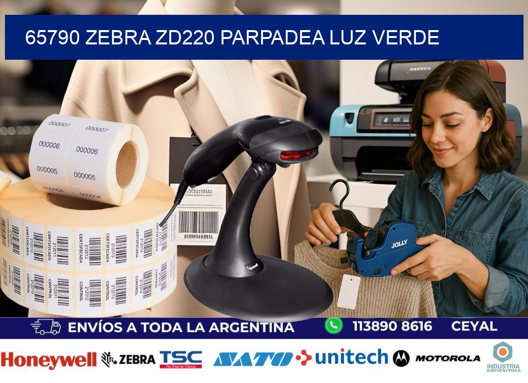 65790 Zebra ZD220 parpadea luz verde