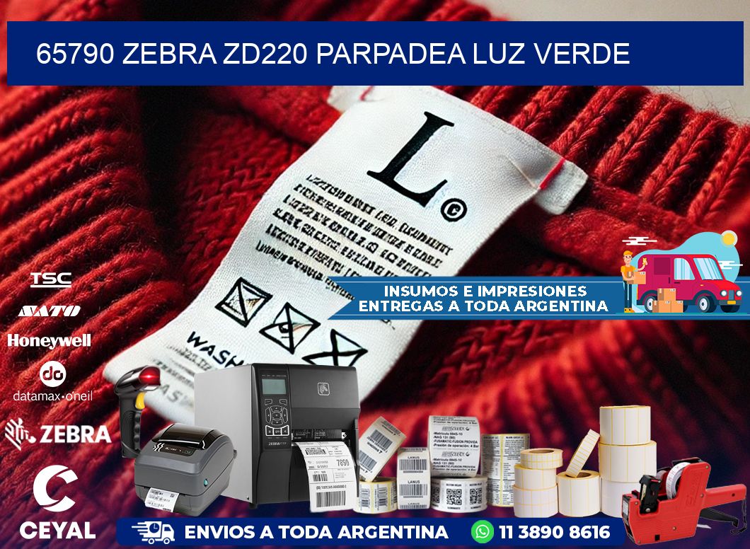65790 Zebra ZD220 parpadea luz verde