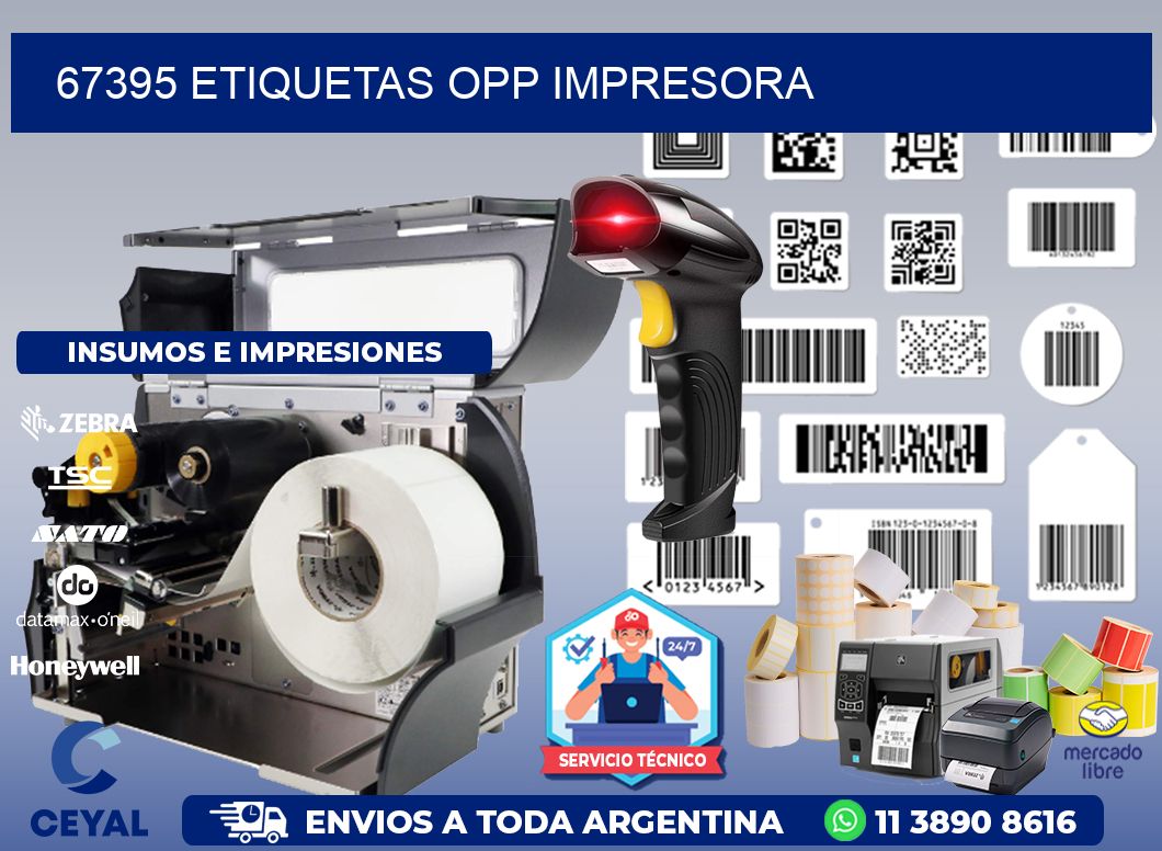 67395 etiquetas opp impresora