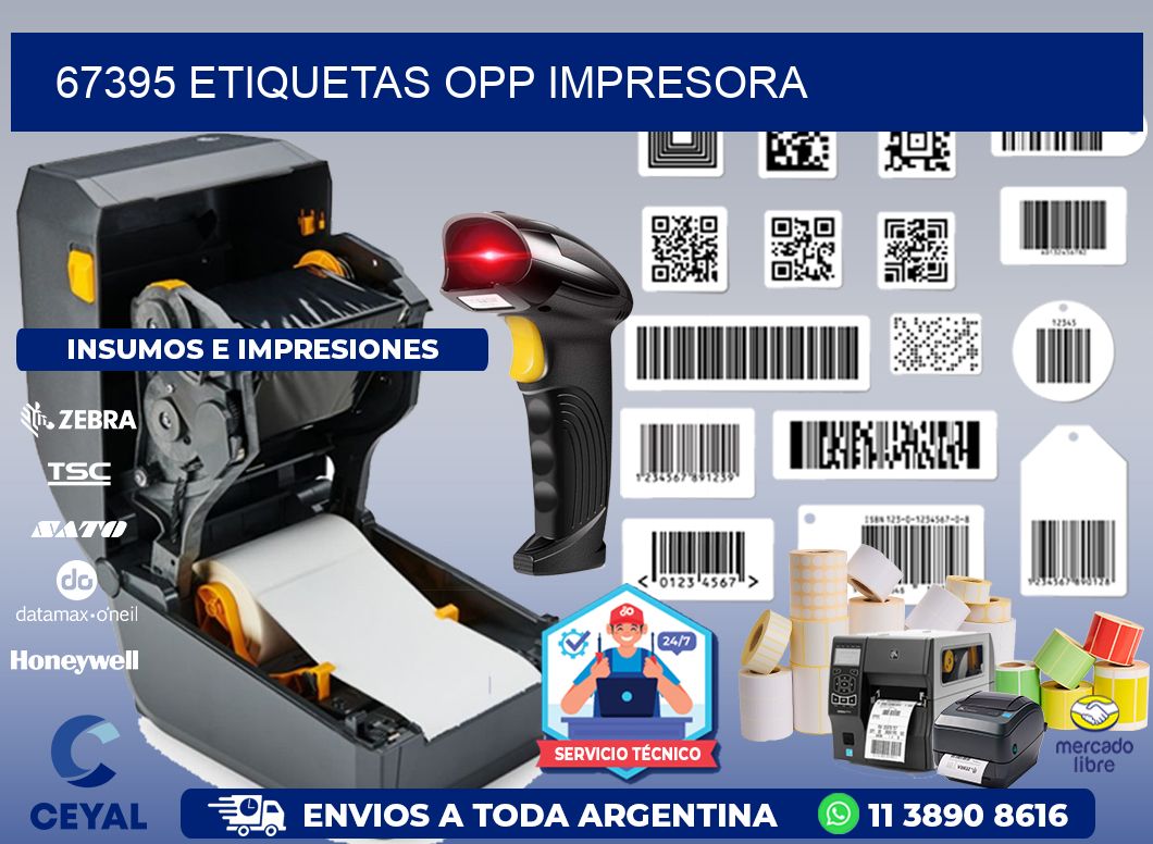 67395 etiquetas opp impresora