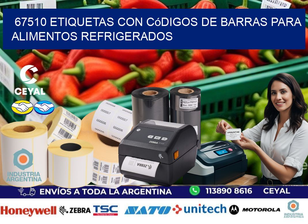 67510 Etiquetas con códigos de barras para alimentos refrigerados