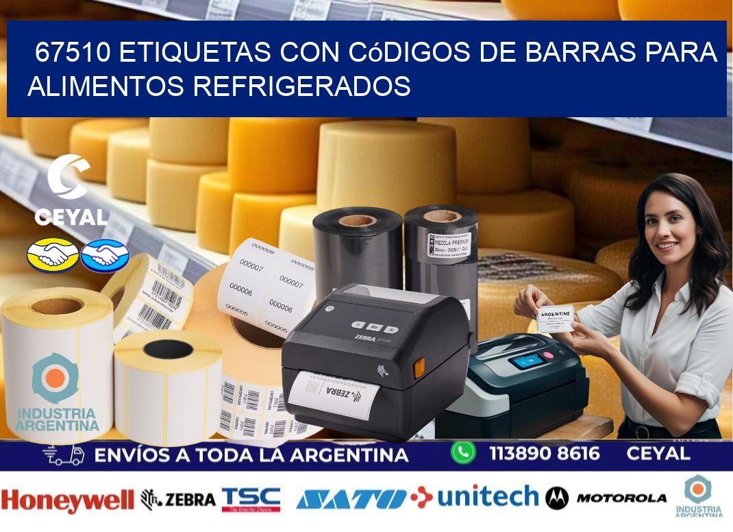 67510 Etiquetas con códigos de barras para alimentos refrigerados