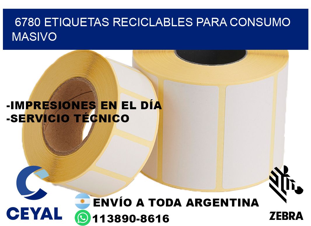 6780 Etiquetas reciclables para consumo masivo