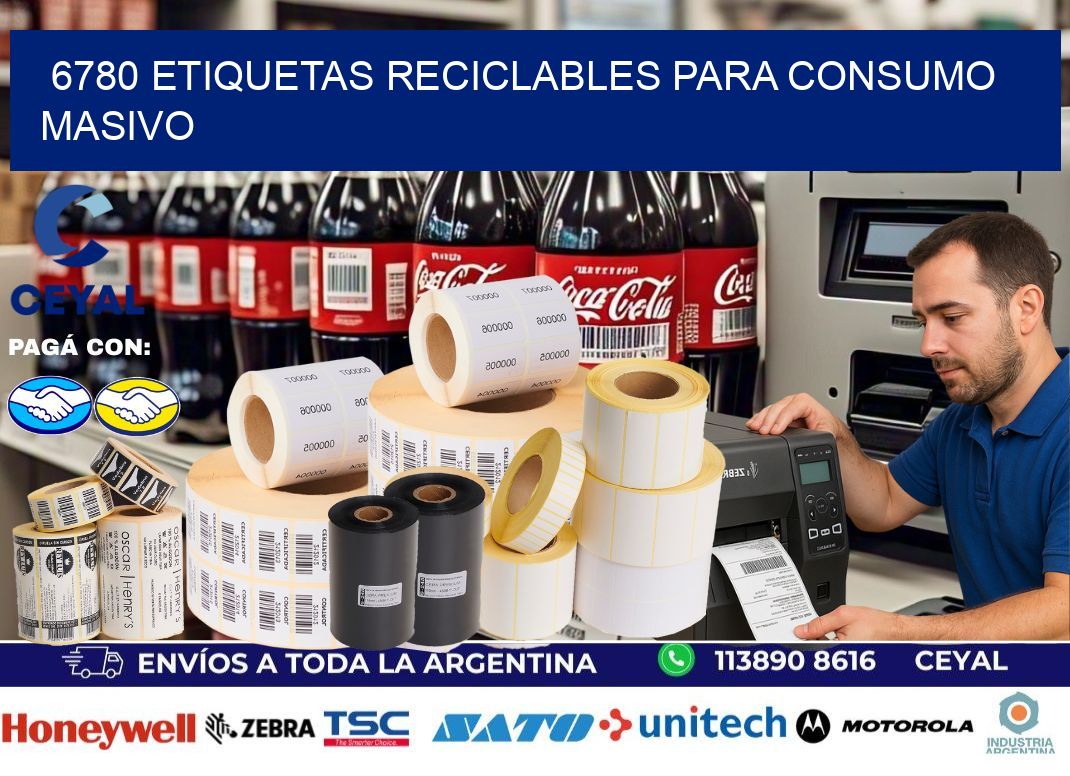 6780 Etiquetas reciclables para consumo masivo