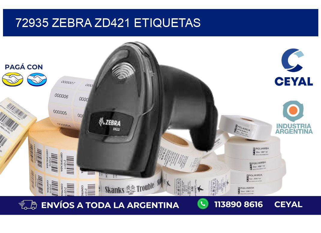72935 Zebra ZD421 etiquetas
