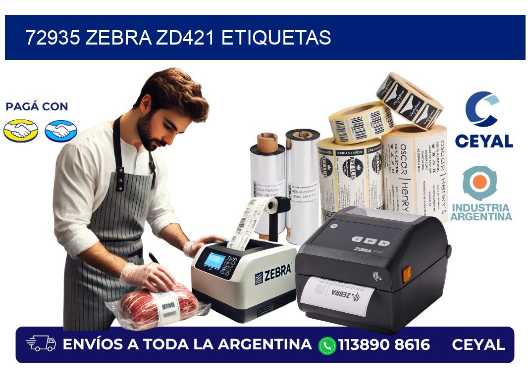 72935 Zebra ZD421 etiquetas