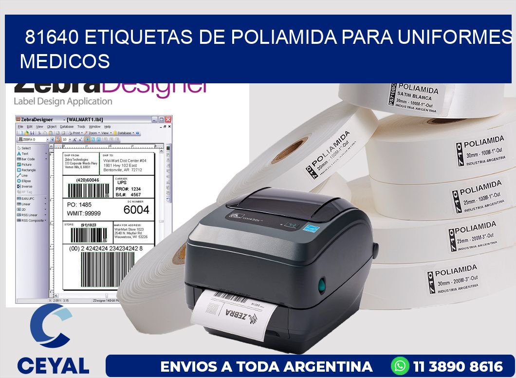 81640 Etiquetas de poliamida para uniformes medicos