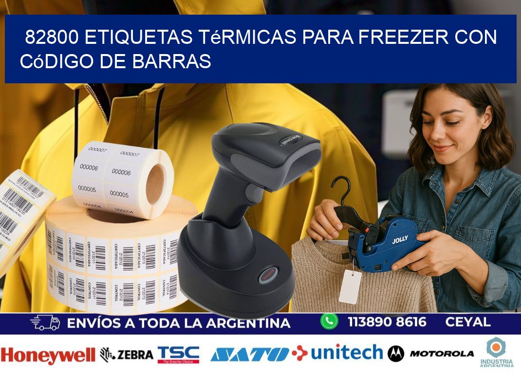 82800 etiquetas térmicas para freezer con código de barras