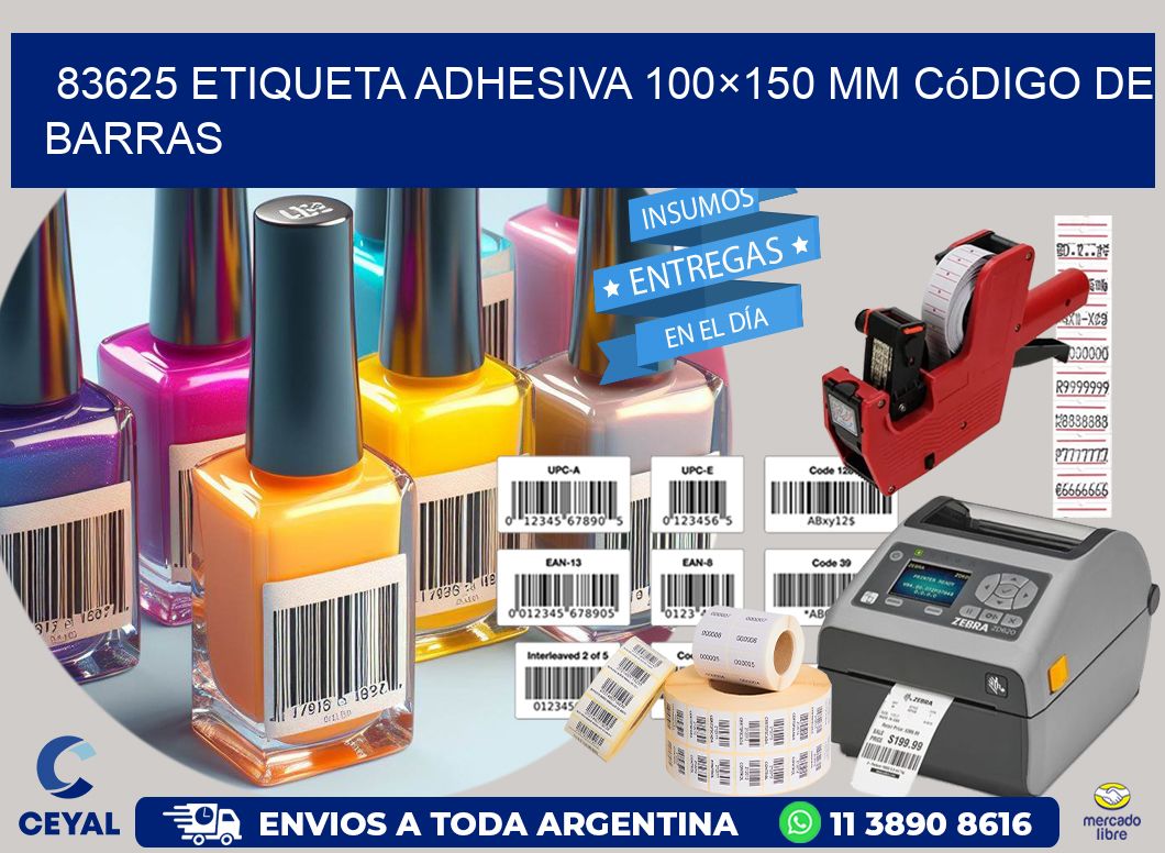 83625 etiqueta adhesiva 100×150 mm código de barras