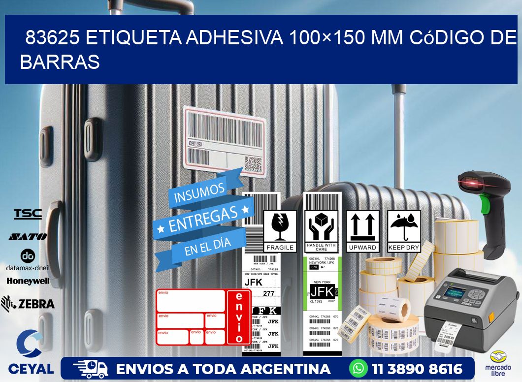 83625 etiqueta adhesiva 100×150 mm código de barras