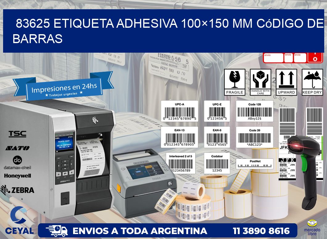 83625 etiqueta adhesiva 100×150 mm código de barras