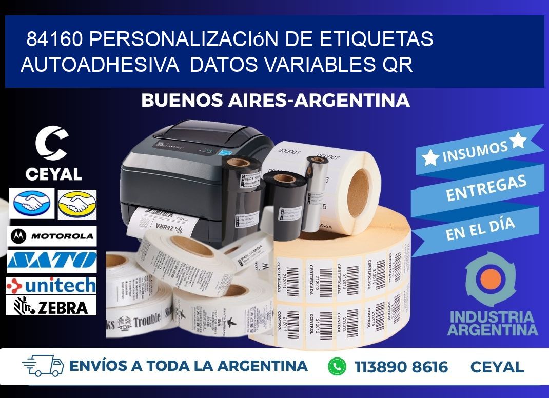 84160 Personalización de etiquetas autoadhesiva  datos variables QR