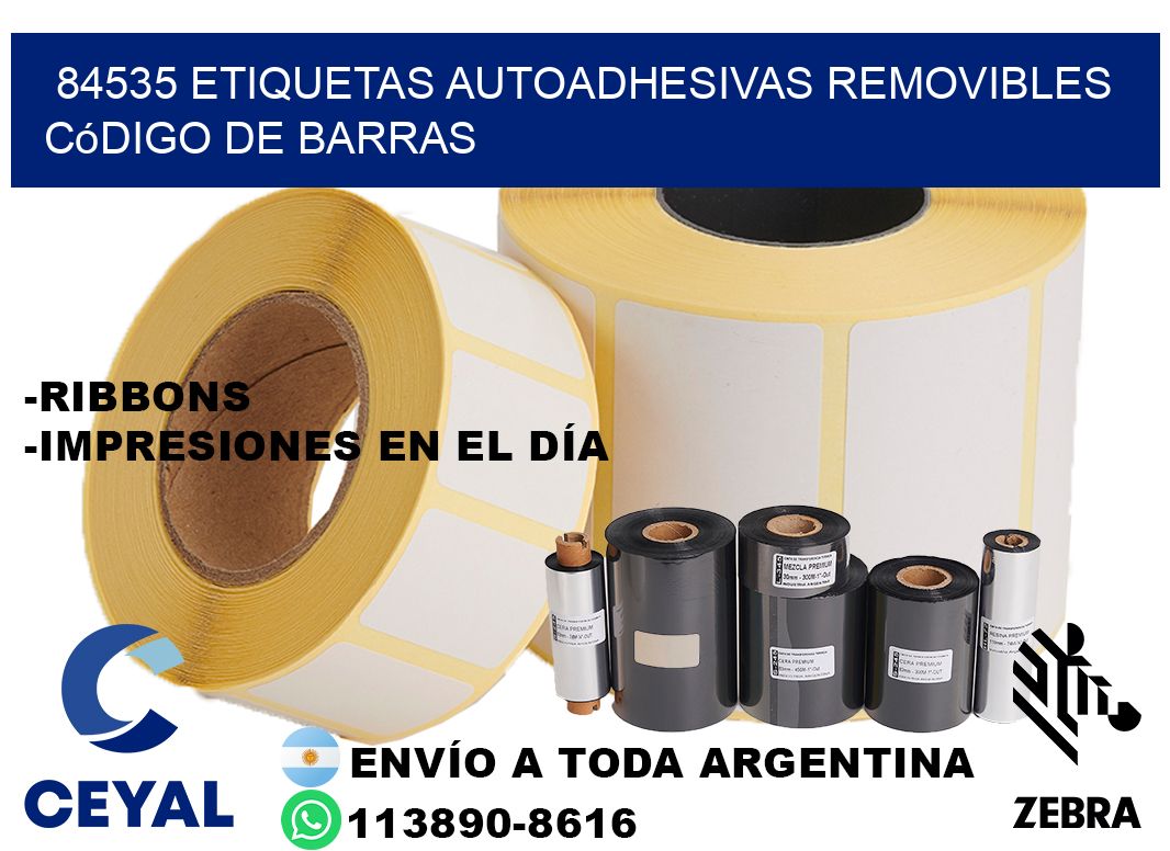 84535 etiquetas autoadhesivas removibles código de barras