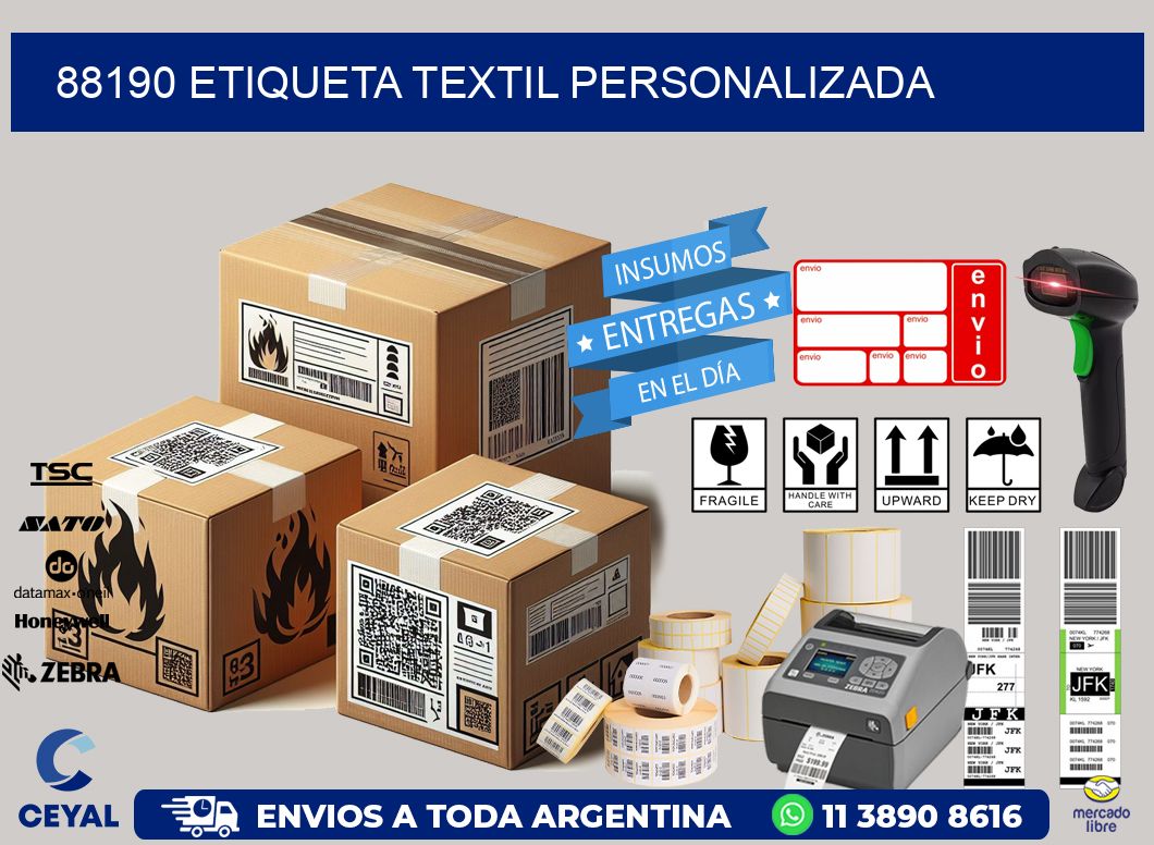 88190 Etiqueta textil personalizada