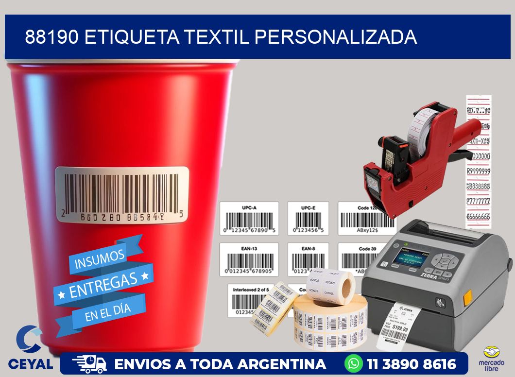 88190 Etiqueta textil personalizada