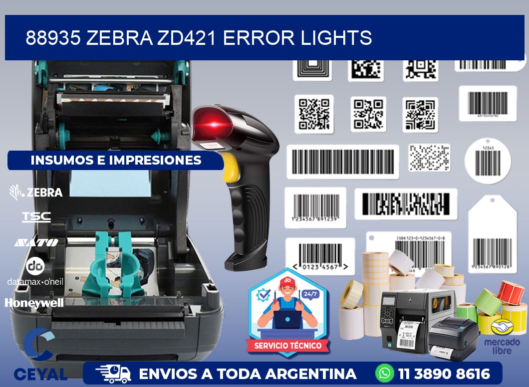 88935 Zebra ZD421 error lights