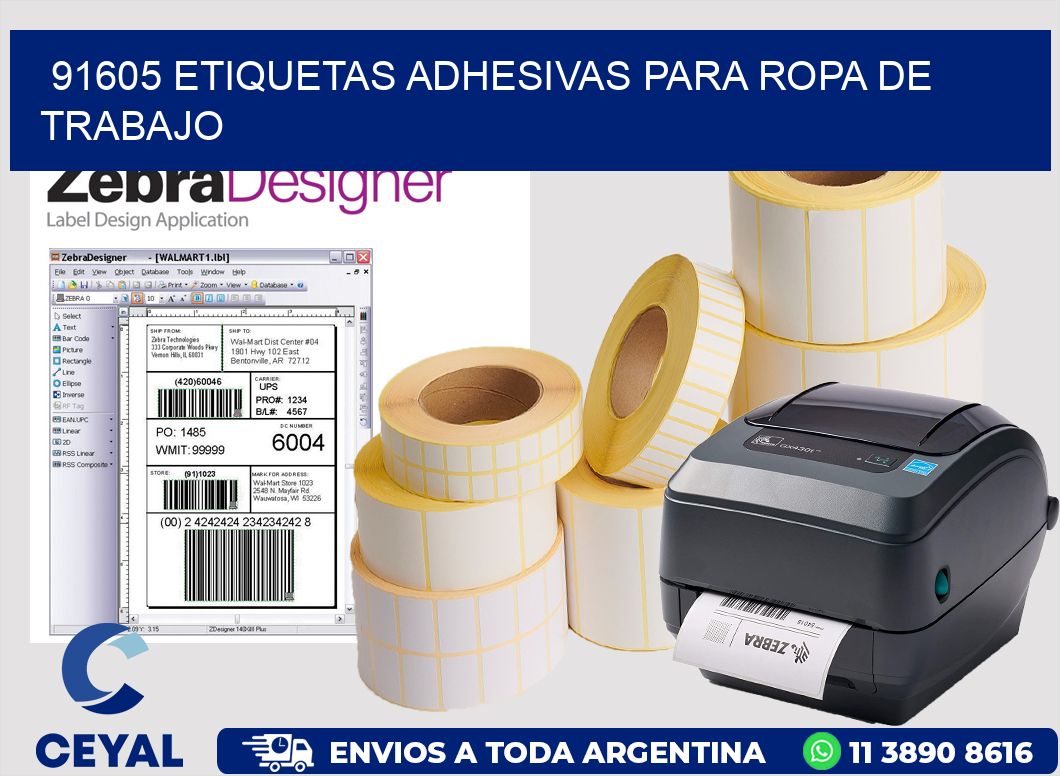 91605 Etiquetas adhesivas para ropa de trabajo