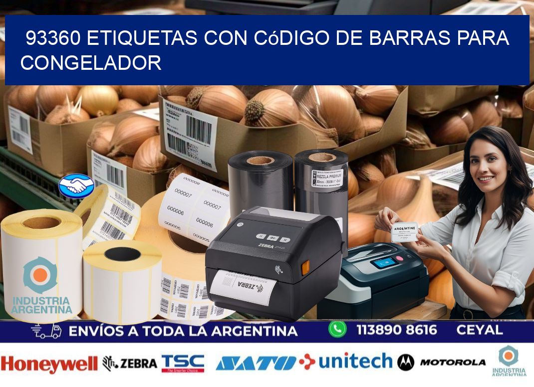 93360 Etiquetas con código de barras para congelador