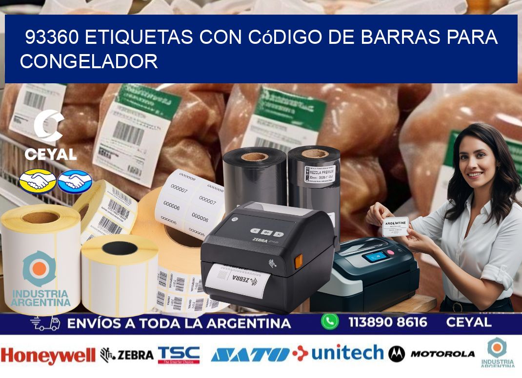 93360 Etiquetas con código de barras para congelador