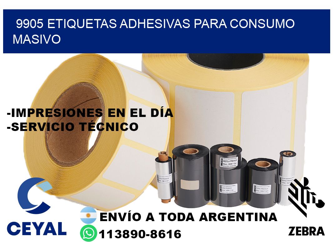 9905 Etiquetas adhesivas para consumo masivo