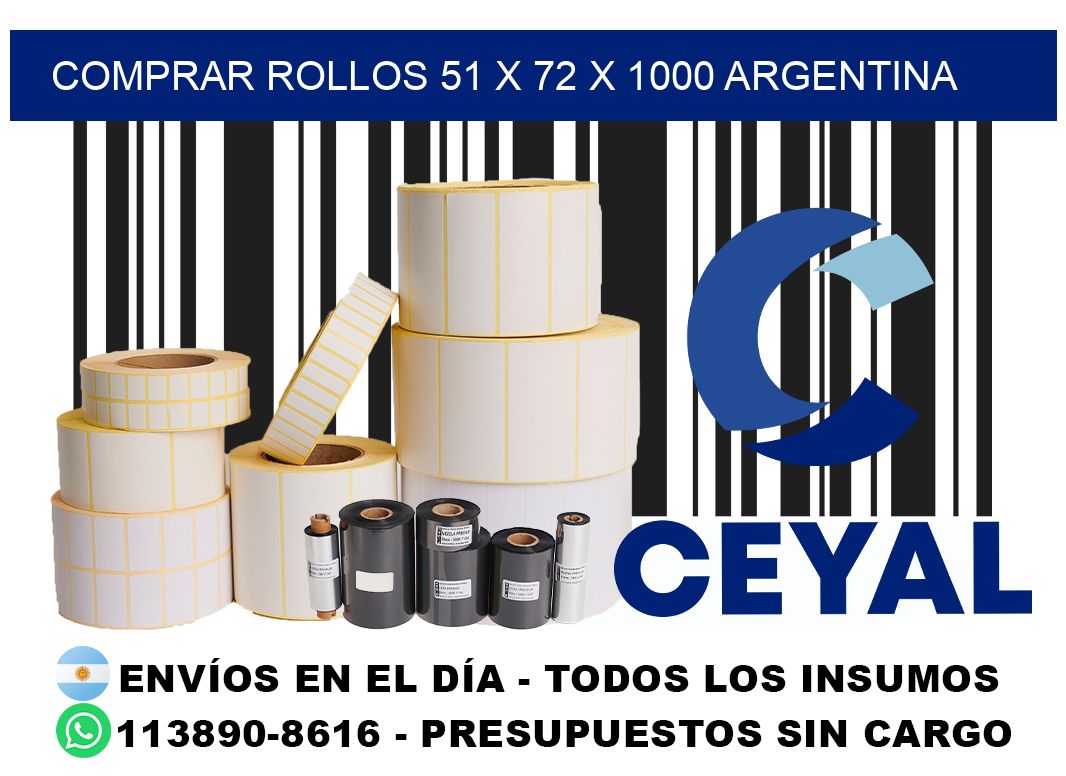 Comprar Rollos 51 x 72 x 1000 argentina