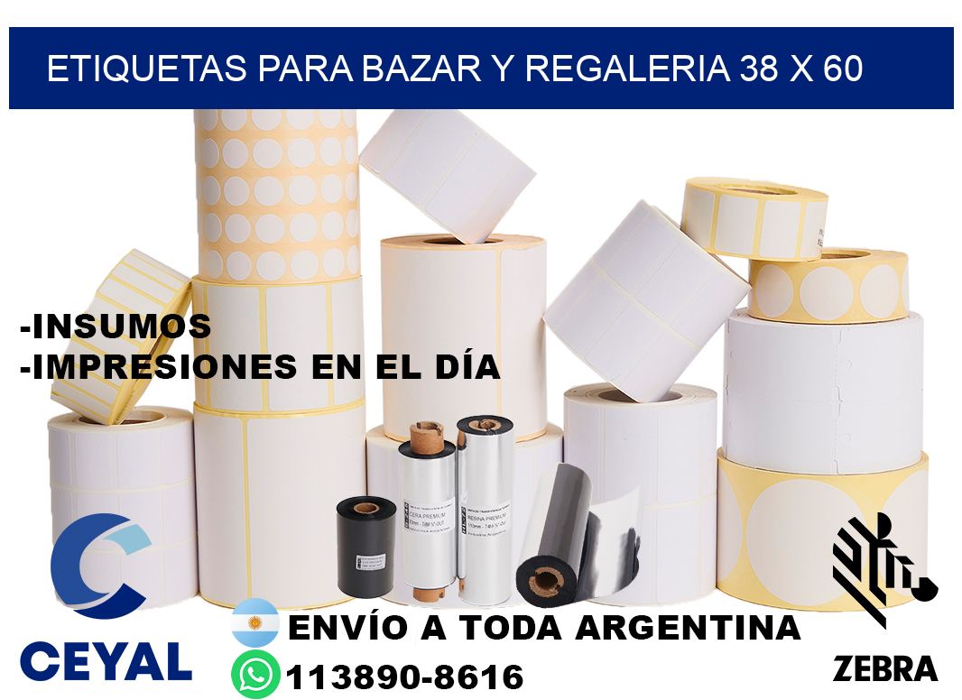 ETIQUETAS PARA BAZAR Y REGALERIA 38 x 60