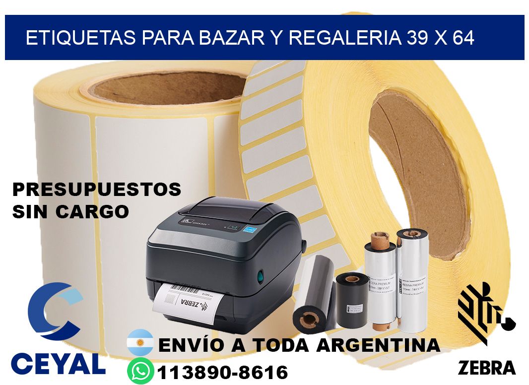 ETIQUETAS PARA BAZAR Y REGALERIA 39 x 64