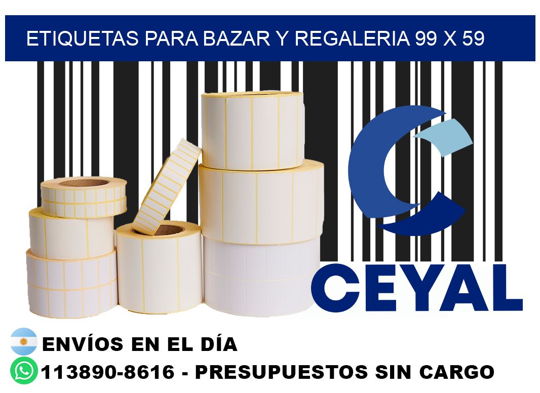 ETIQUETAS PARA BAZAR Y REGALERIA 99 x 59
