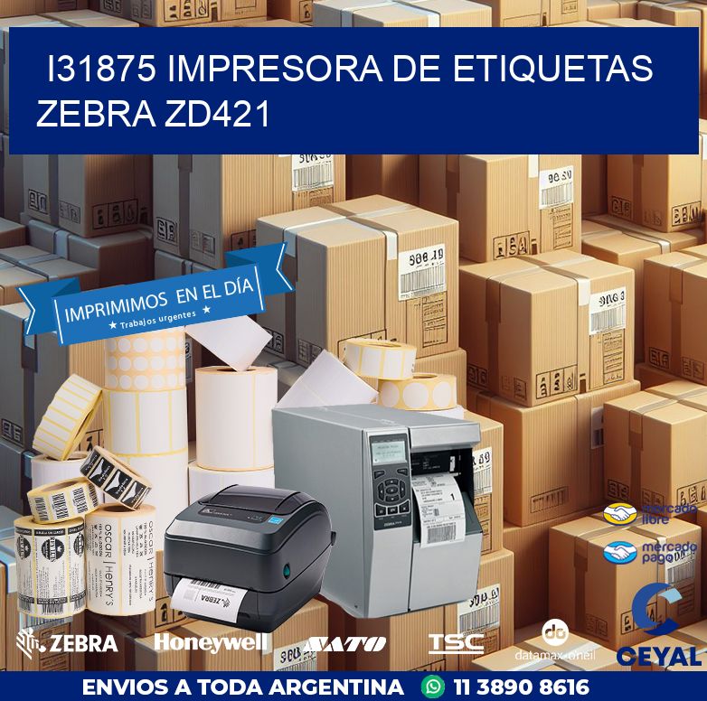 I31875 impresora de etiquetas Zebra ZD421