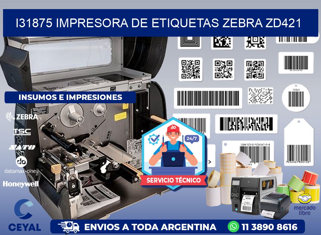 I31875 impresora de etiquetas Zebra ZD421